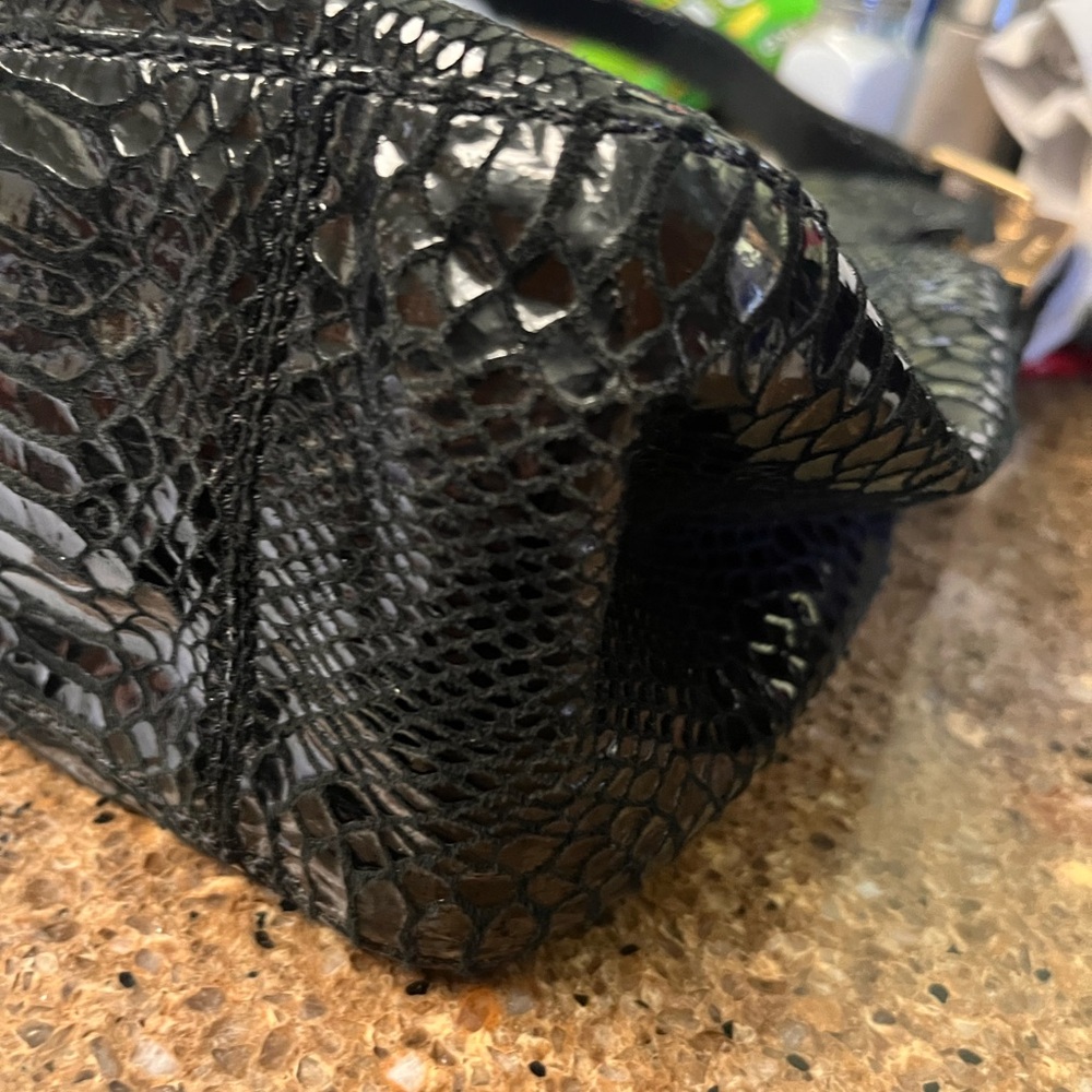 Euc Michael Kors Python Black Bag With Gold Detai… - image 4